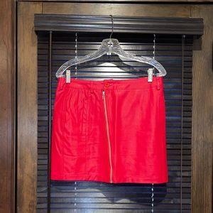 Faux Leather Red Skirt
